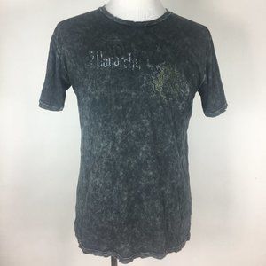 MONARCHY Destroyed Tie Dye Black Tee Shirt Large